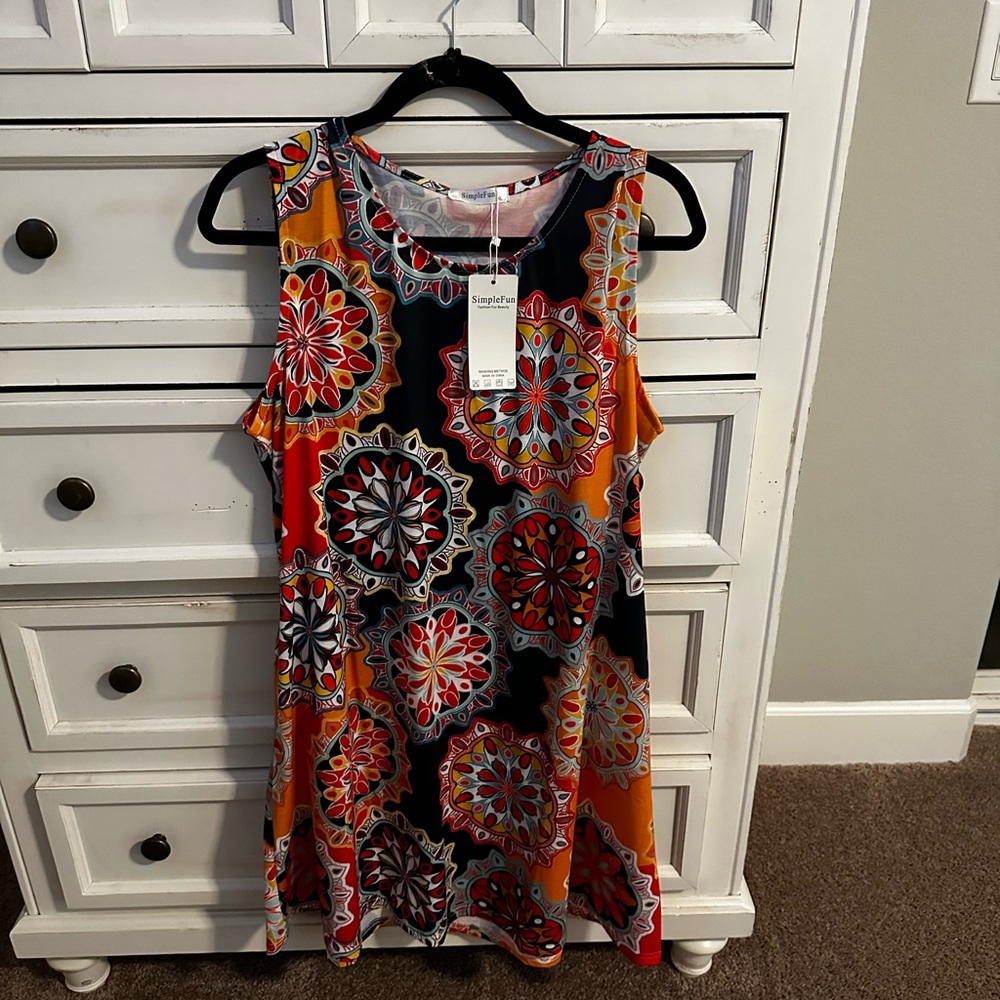 Brand New Simple Fun Sleeve Less Dress